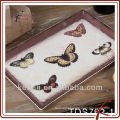 Durable Porcelain 13" Square Plate With Butterfly Design Hot Sell 2015